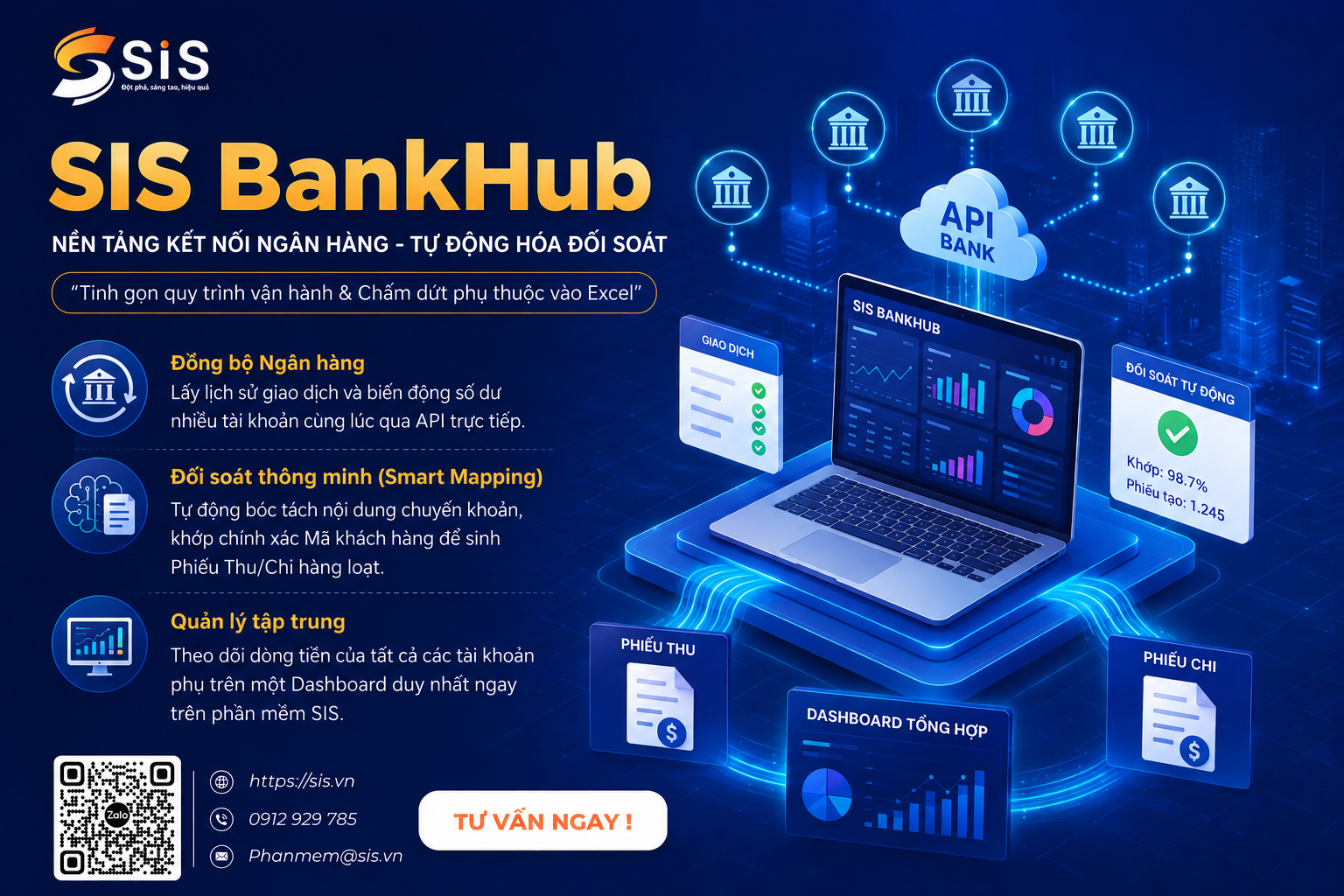 Phần mềm Kế toán & ERP của SIS chính thức kết nối trực tiếp BIDV qua SIS BankHub